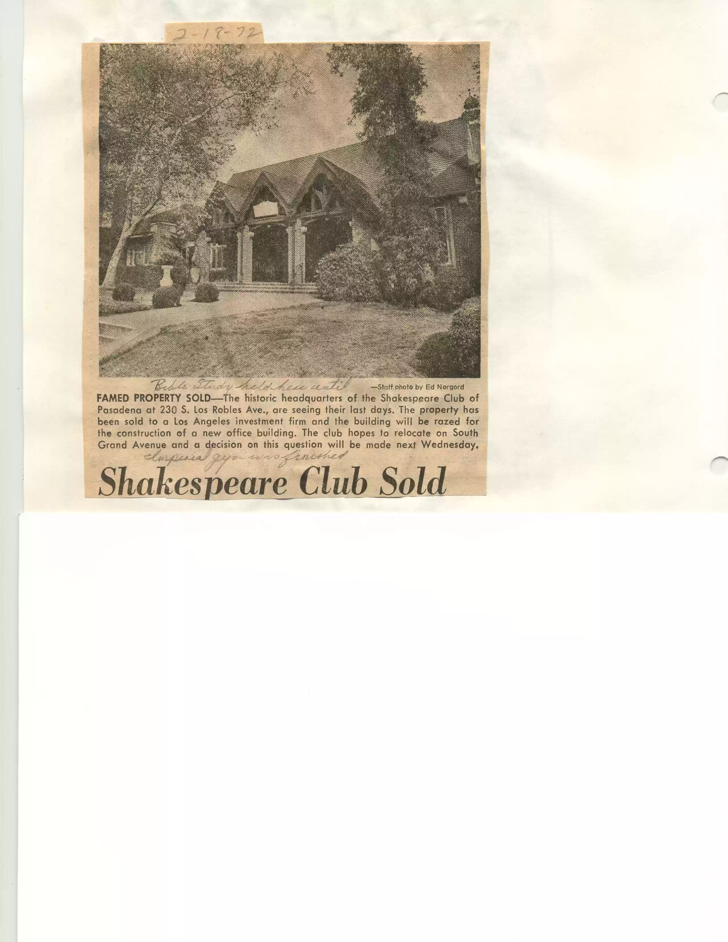 Pasadena Star News, 2-18-72